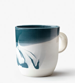 Mug porcelaine vapor marbrure bleu