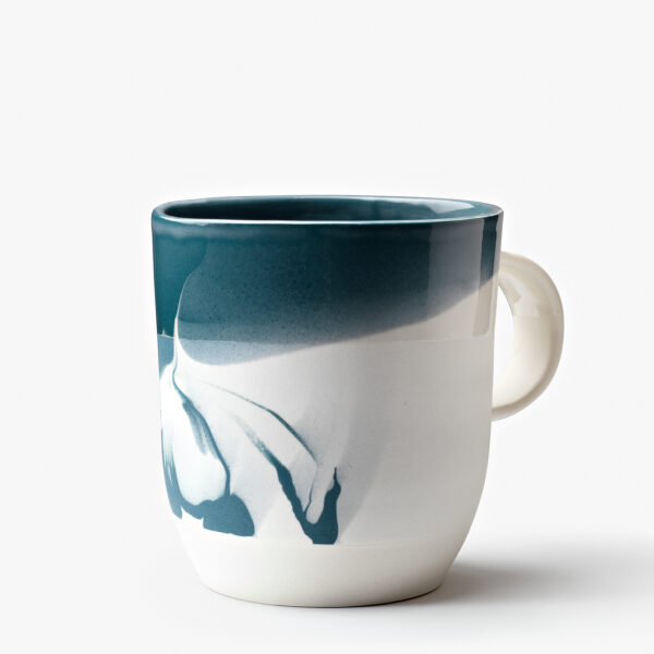 Mug porcelaine vapor marbrure bleu