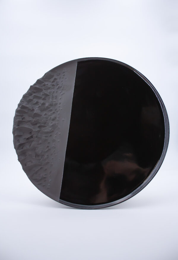 assiette plate créateur artisanale noire 28 cm