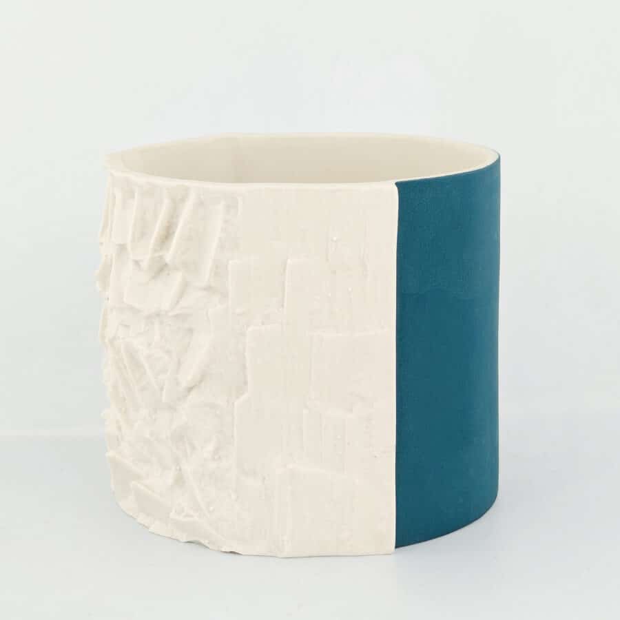 Moyen cache-pot Volto bleu pétrole