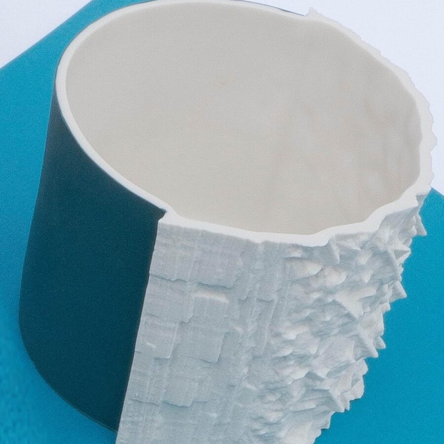 Moyen cache-pot Volto bleu pétrole